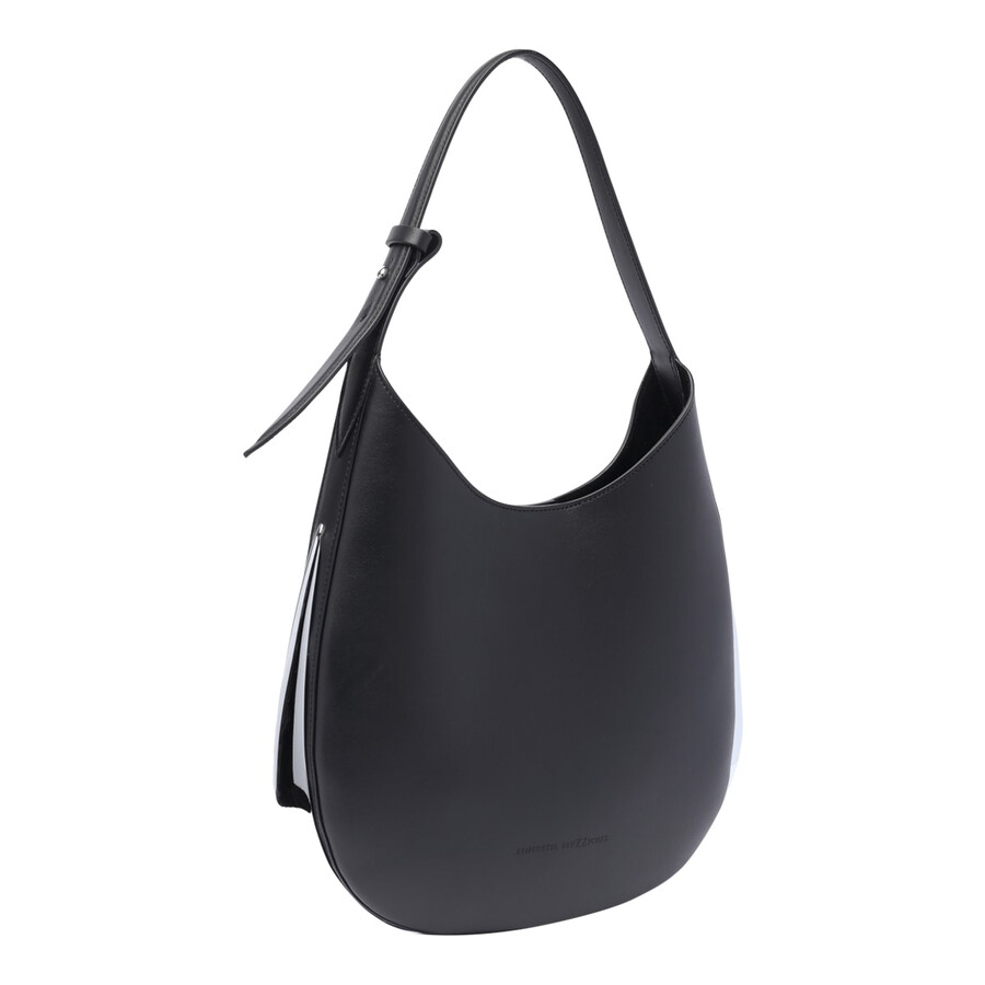 Benedetta Bruzziches Shopper With Adjustable Handle And Curved Shape In Black