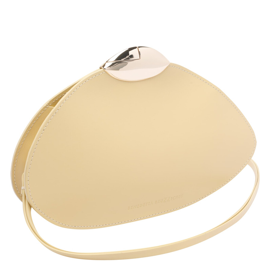 Benedetta Bruzziches Shoulder Bag With Unique Shape And Detachable Strap In Yellow