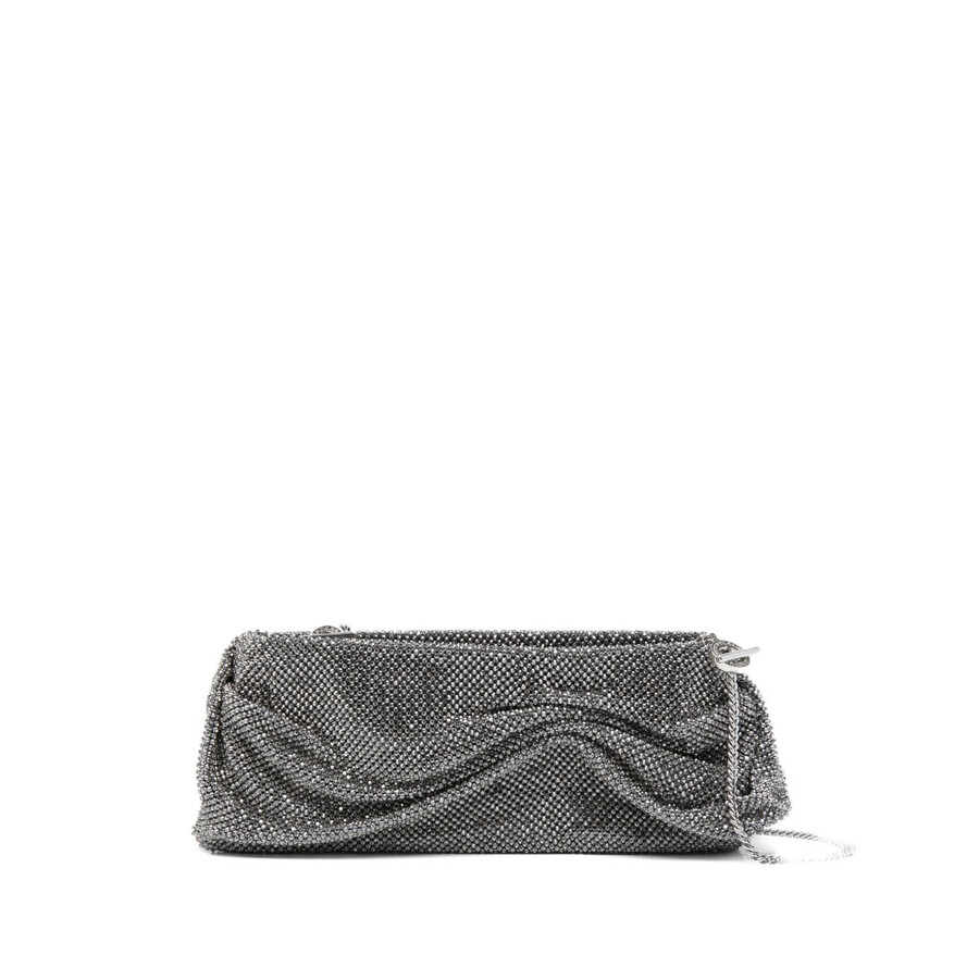 Benedetta Bruzziches Clutch With Chain Shoulder Strap In Silver
