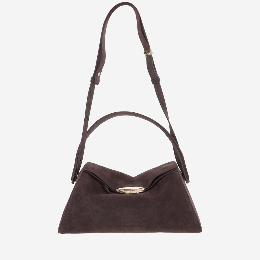 Benedetta Bruzziches Large Elif Suede Bag In Brown