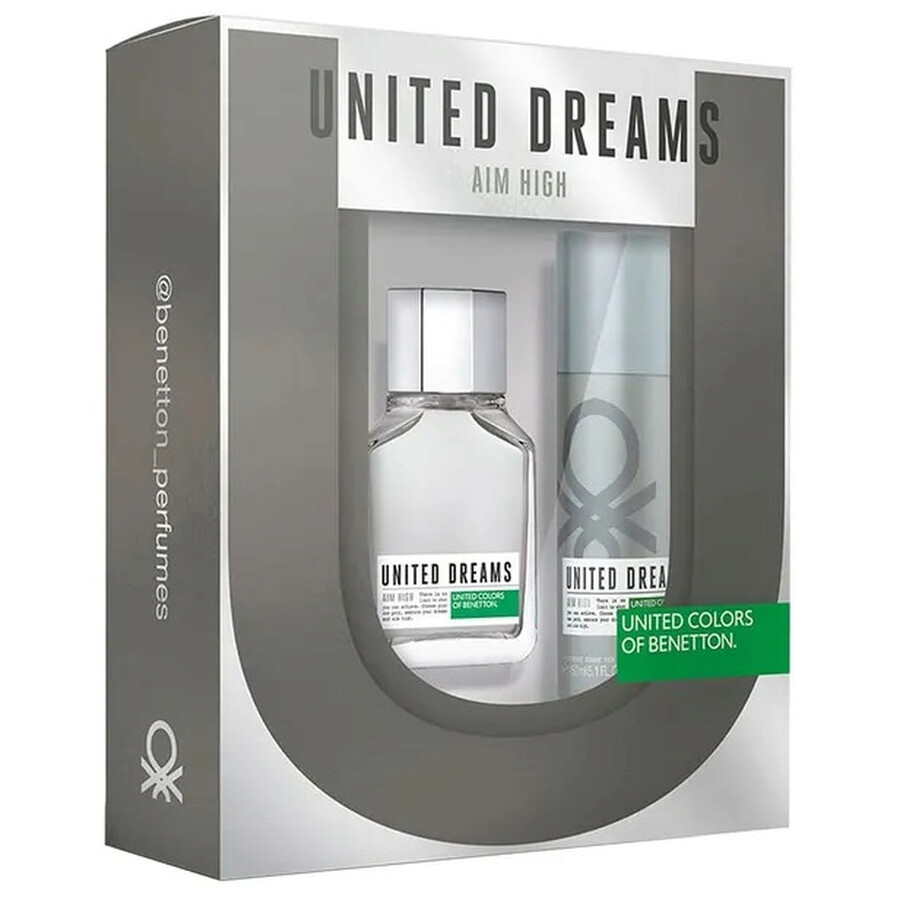 Benetton Men's United Dreams Aim High Gift Set Fragrances 8433982017247
