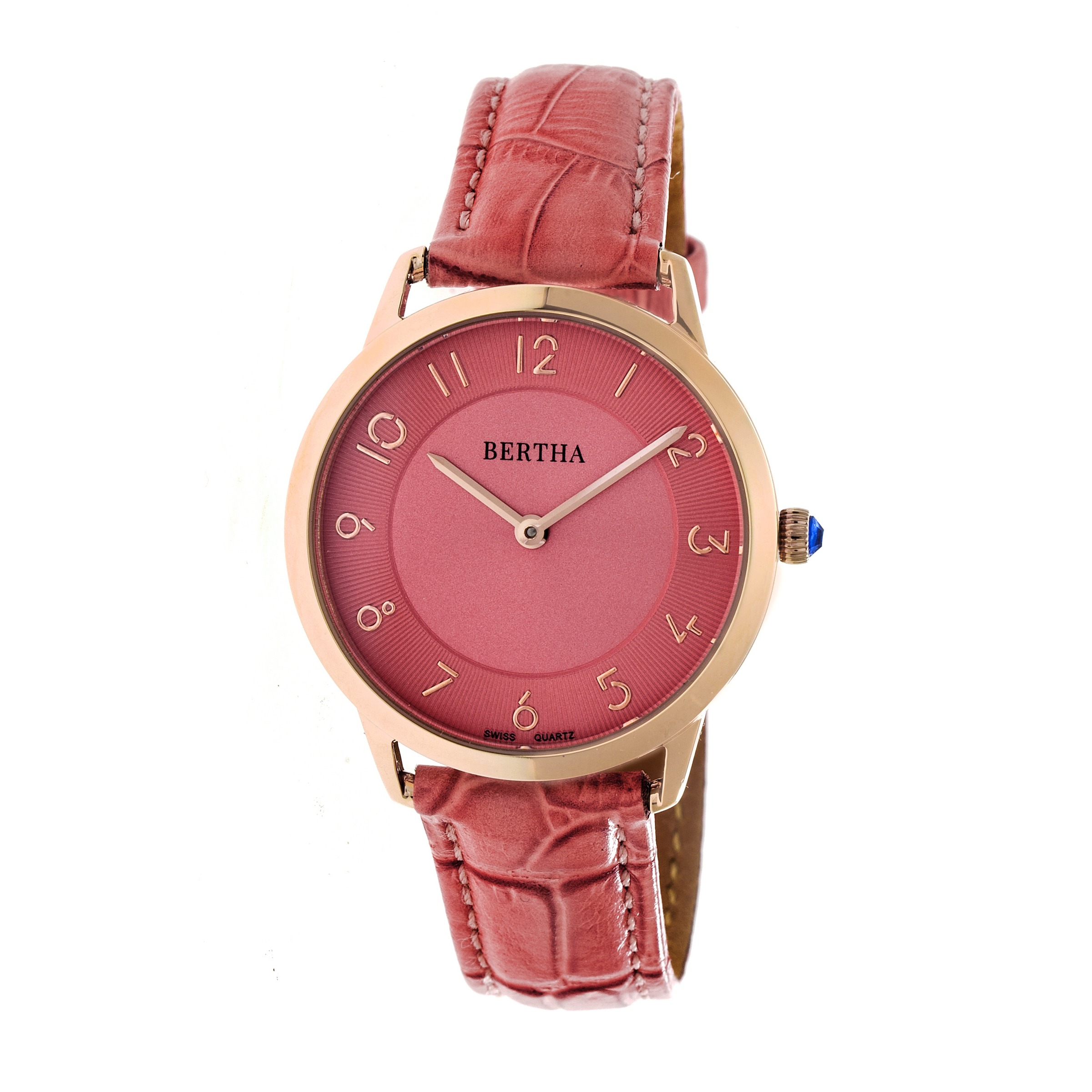 Bertha Abby Coral Dial Coral Leather Ladies Watch BR6807
