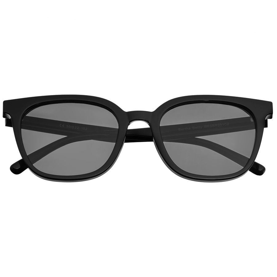 Bertha Ladies Black Round Sunglasses Brsbr051c1 In Black