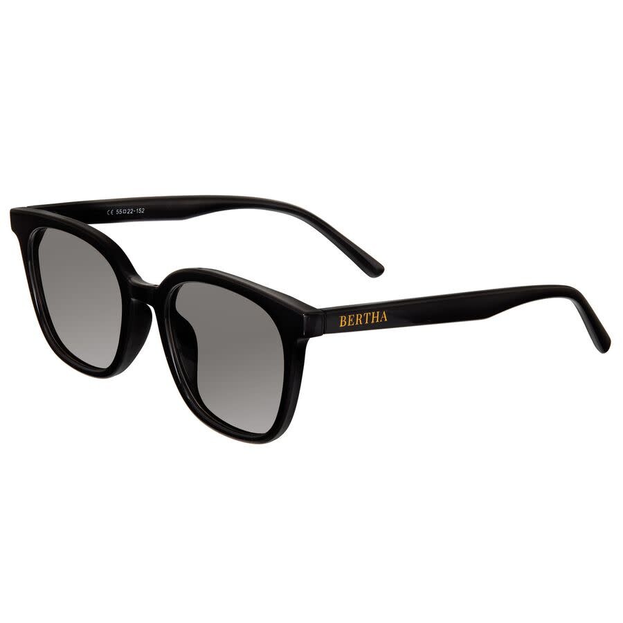 Bertha Ladies Black Round Sunglasses Brsbr051c1 In Black