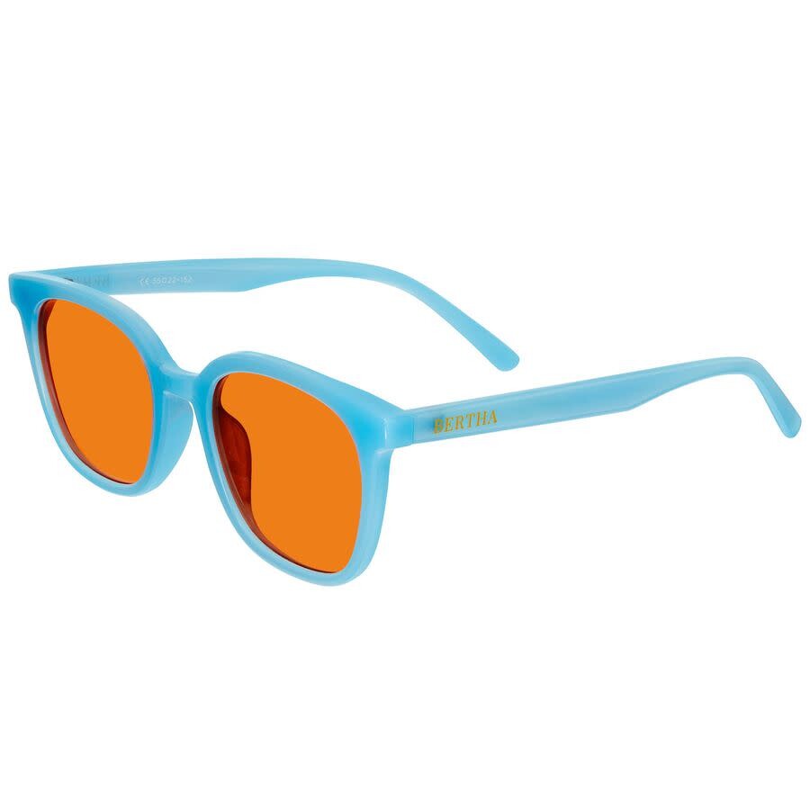 Shop Bertha Ladies Blue Round Sunglasses Brsbr051c5 In Orange