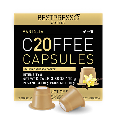 Coffee for Nespresso OriginalLine Machine 40 pods Certified Genuine Espresso  Flavored Pack Vanilla 