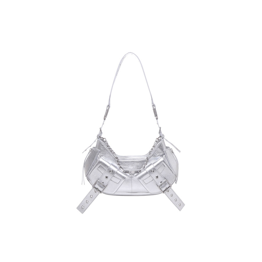 Biasia Shoulder Bag Y2k001 In Cowskin In Silver