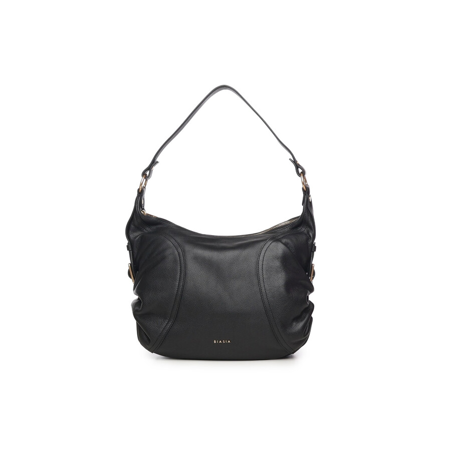 Biasia Ruched-detail Shoulder Bag In Black