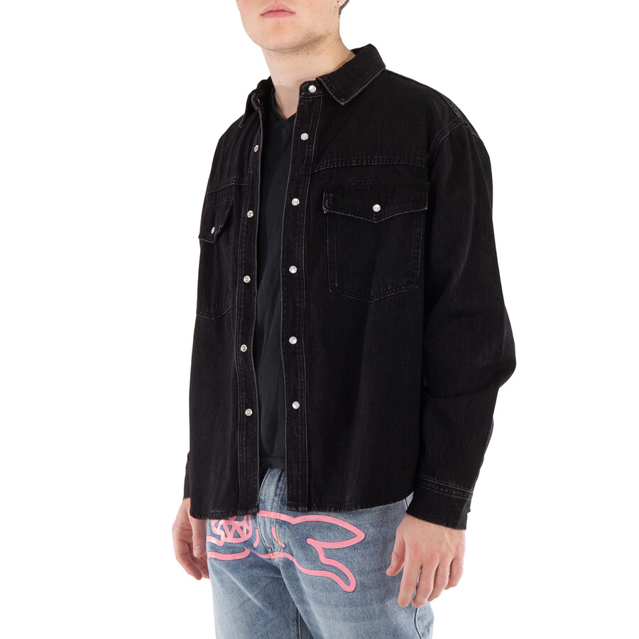 Icecream Boys Men's Black  Running Dog Denim Shirt In Black