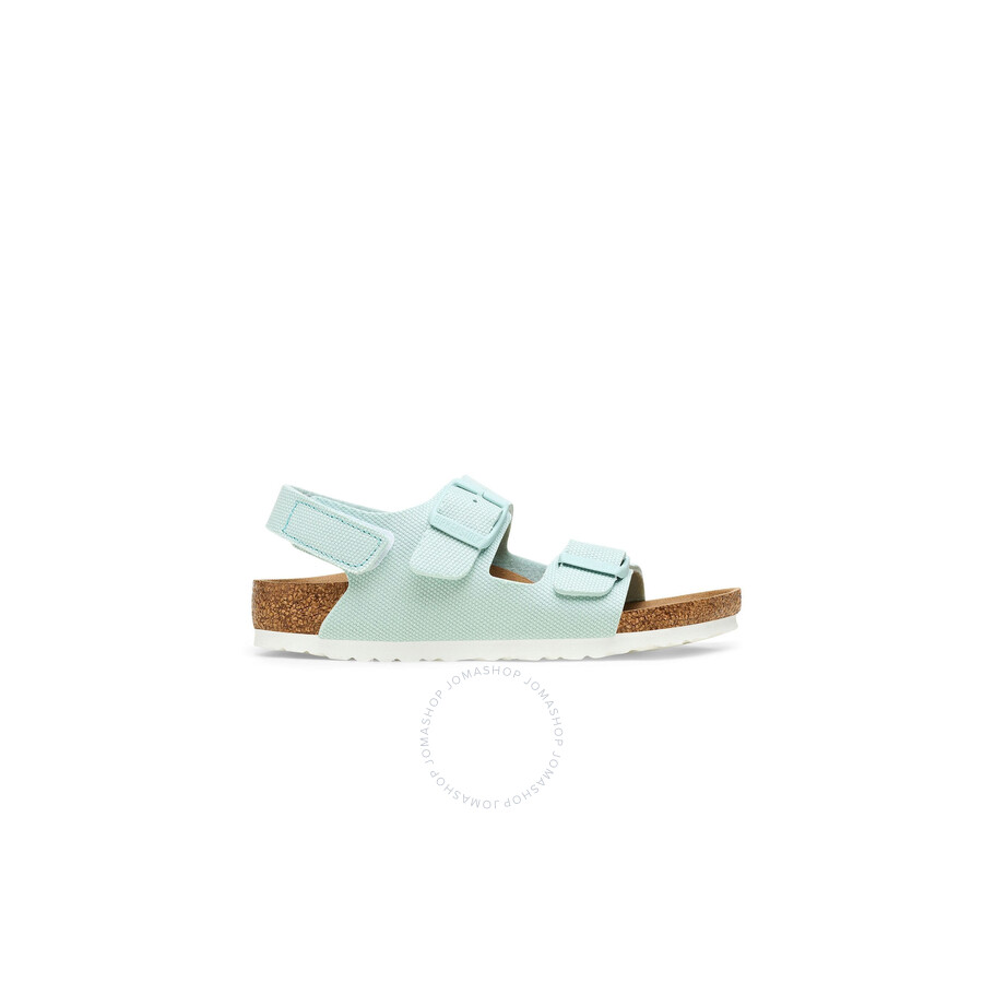 BIRKENSTOCK BIRKENSTOCK KIDS VEGAN CANVAS SURF GREEN MILANO SANDALS