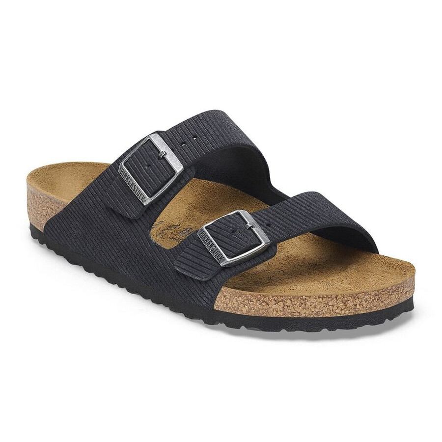 Birkenstock Men's Midnight Arizona Suede Embossed Slides
