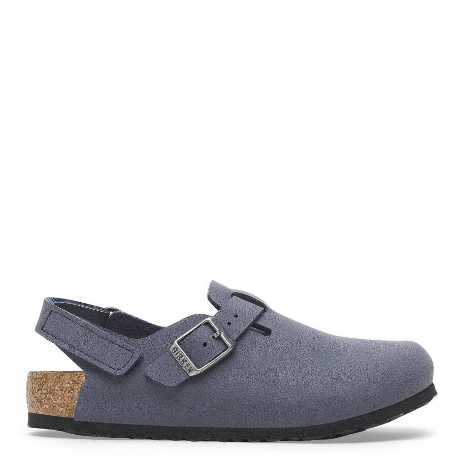 Birkenstock Kids Navy Tokio Birkibuc Clogs In Blue