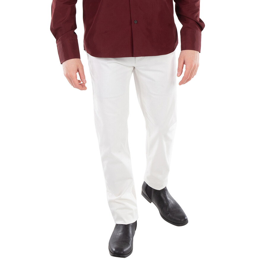 Straight-Leg Cotton-Blend Trousers