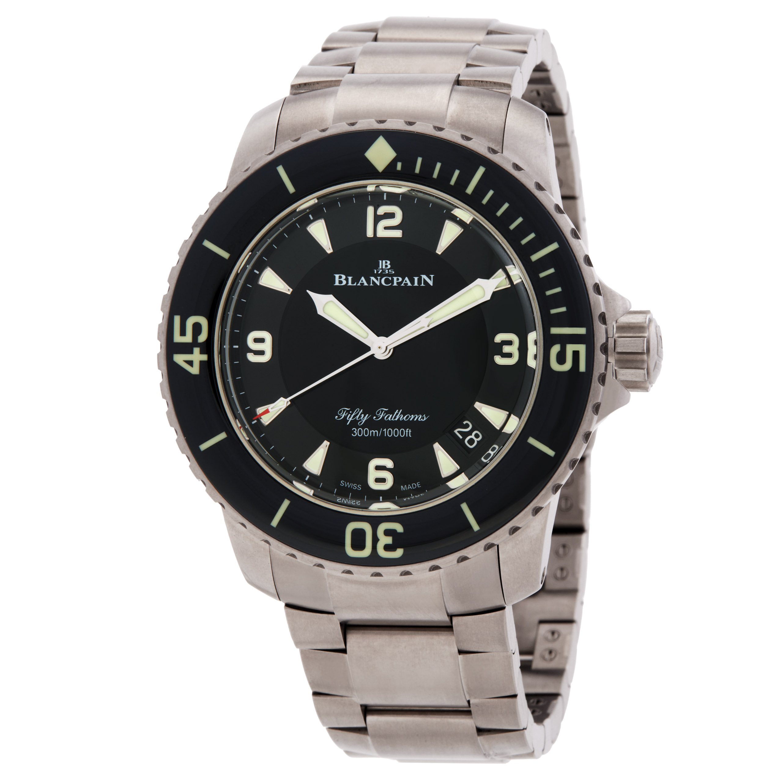 Blancpain Fifty Fathoms Automatic Black Dial Men's Watch 5015 12B30 98