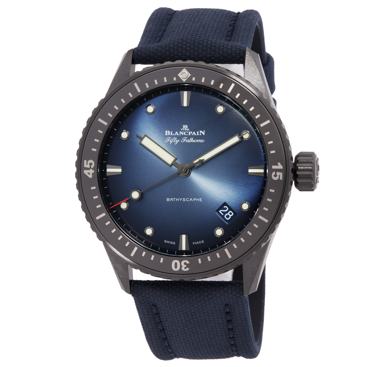 Blancpain Fifty Fathoms Bathyscaphe Automatic Blue Dial Men's Watch 5000A 014 0O52A