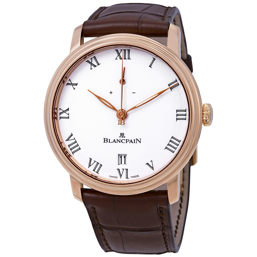 Blancpain Villeret 18Kt Rose Gold 8 Days Manual Wind White Dial Men's Watch 6613-3631-55B