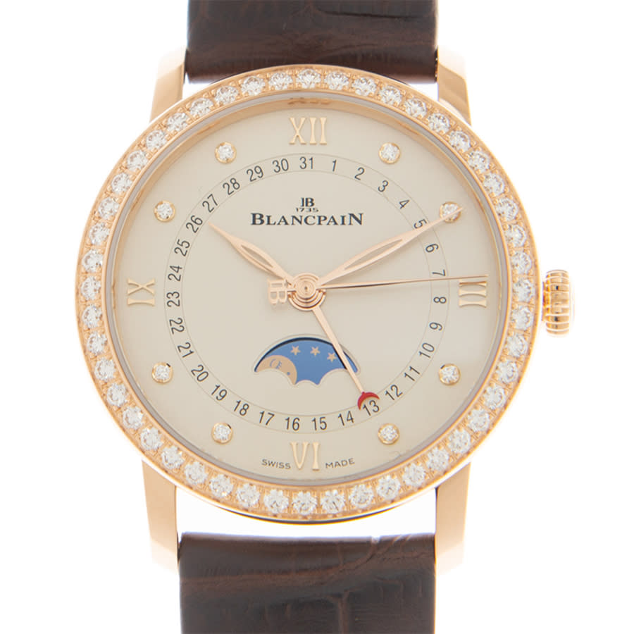 Blancpain Villeret Automatic Diamond Ladies Watch 6126 2987 55A