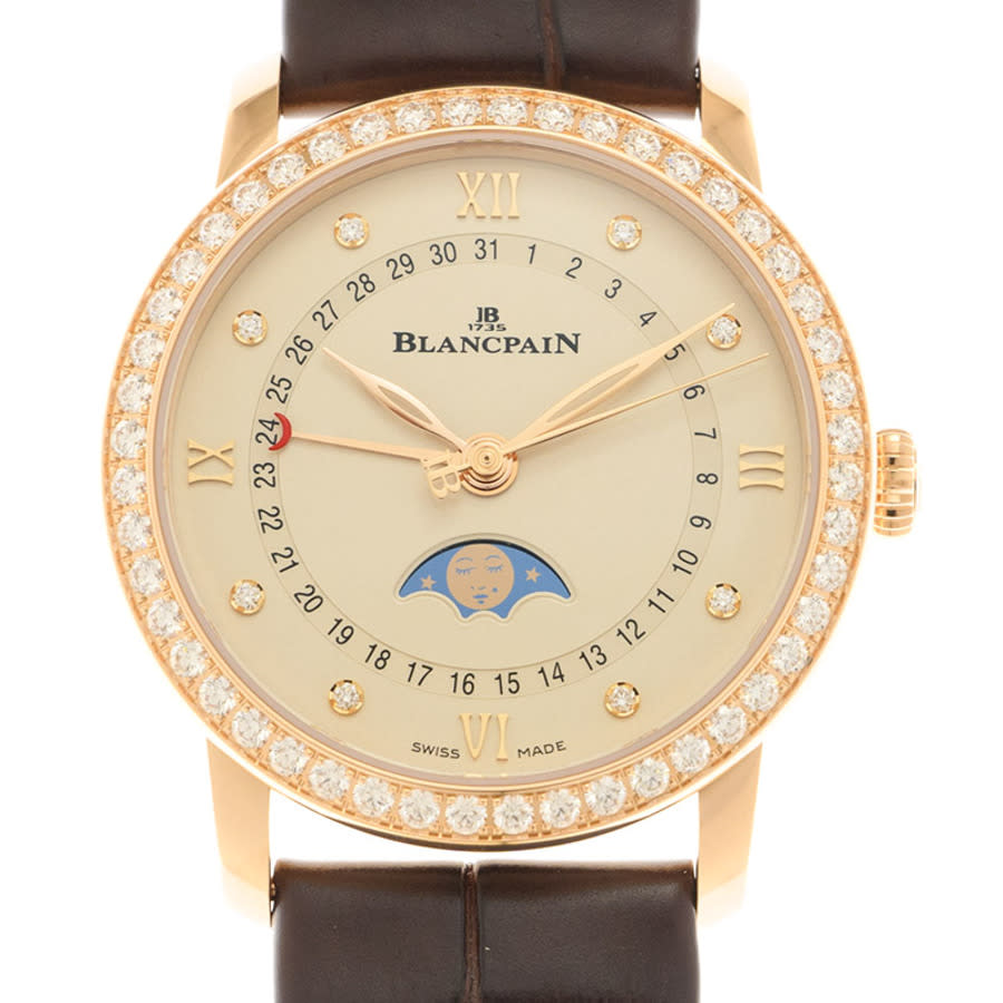 Blancpain Villeret Quantieme Phases de Lune Automatic Diamond Silver Dial Ladies Watch 6126-2987-55B