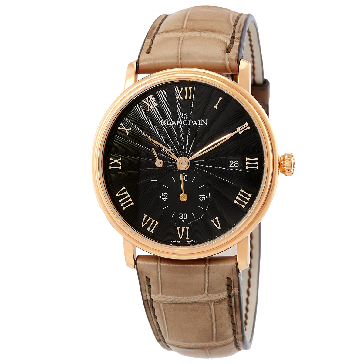 Blancpain Villeret Stamped Flinque Black Dial Automatic 18 Carat