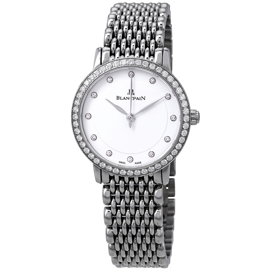 Blancpain Villeret Ultra Slim Automatic Diamond Ladies Watch 6102-4628-AMMB