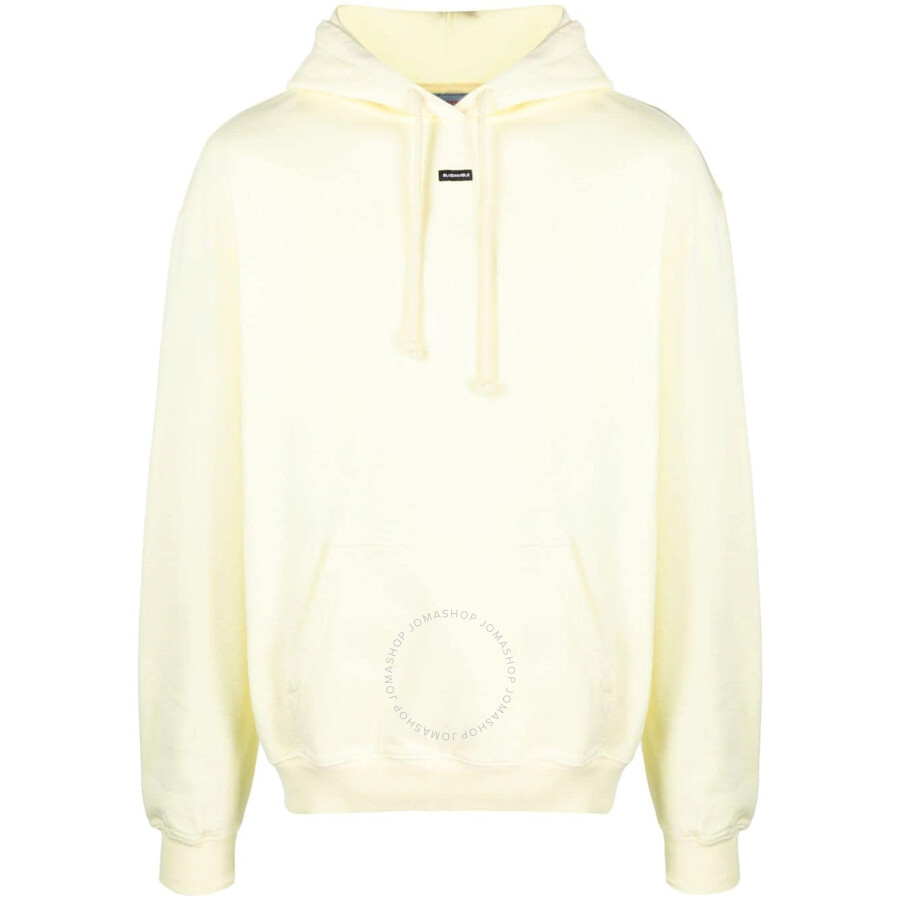 Bluemarble Fleeced-cotton Hoodie With Patch Pocket In Yellow