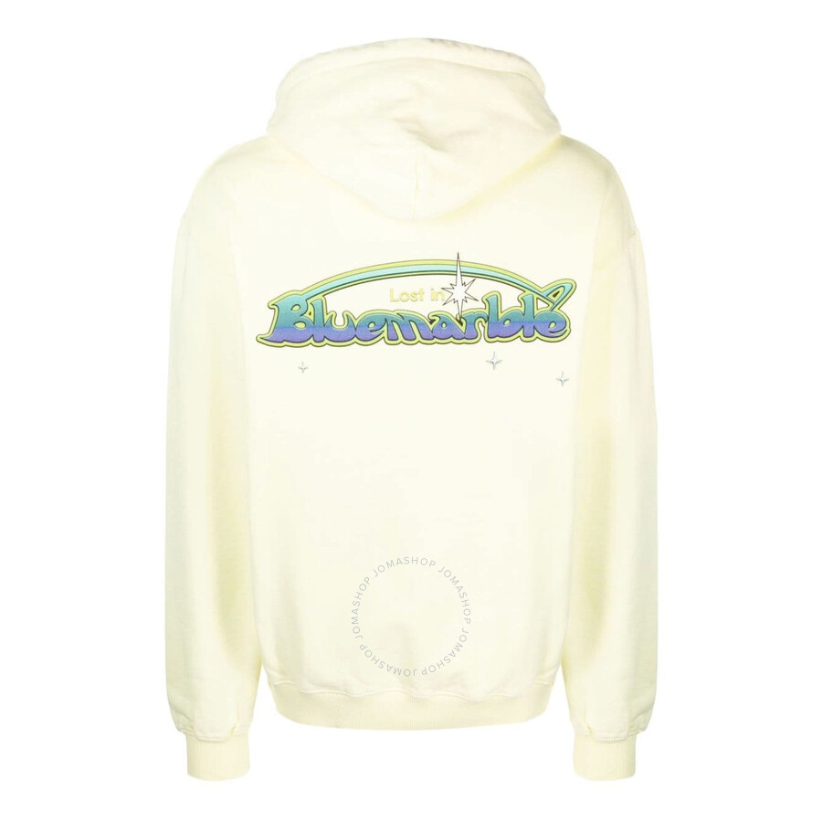 Bluemarble Fleeced-cotton Hoodie With Patch Pocket In Yellow