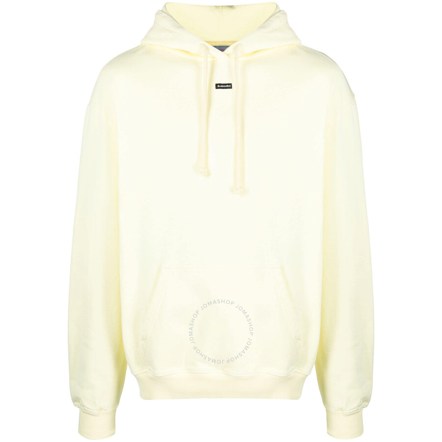 Bluemarble Fleeced-cotton Hoodie With Patch Pocket In Yellow