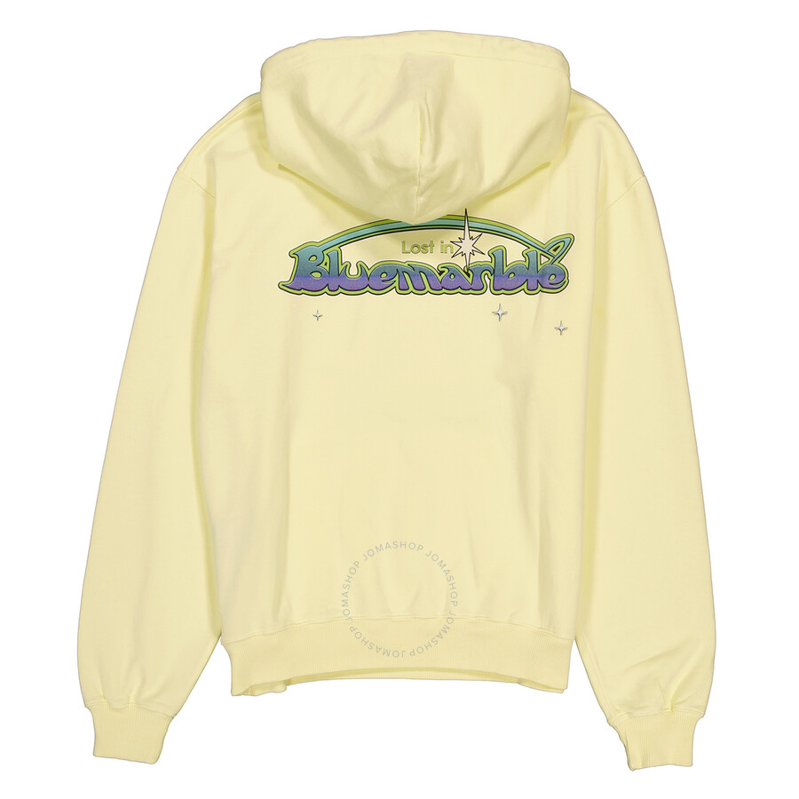 Bluemarble Fleeced-cotton Hoodie With Patch Pocket In Yellow