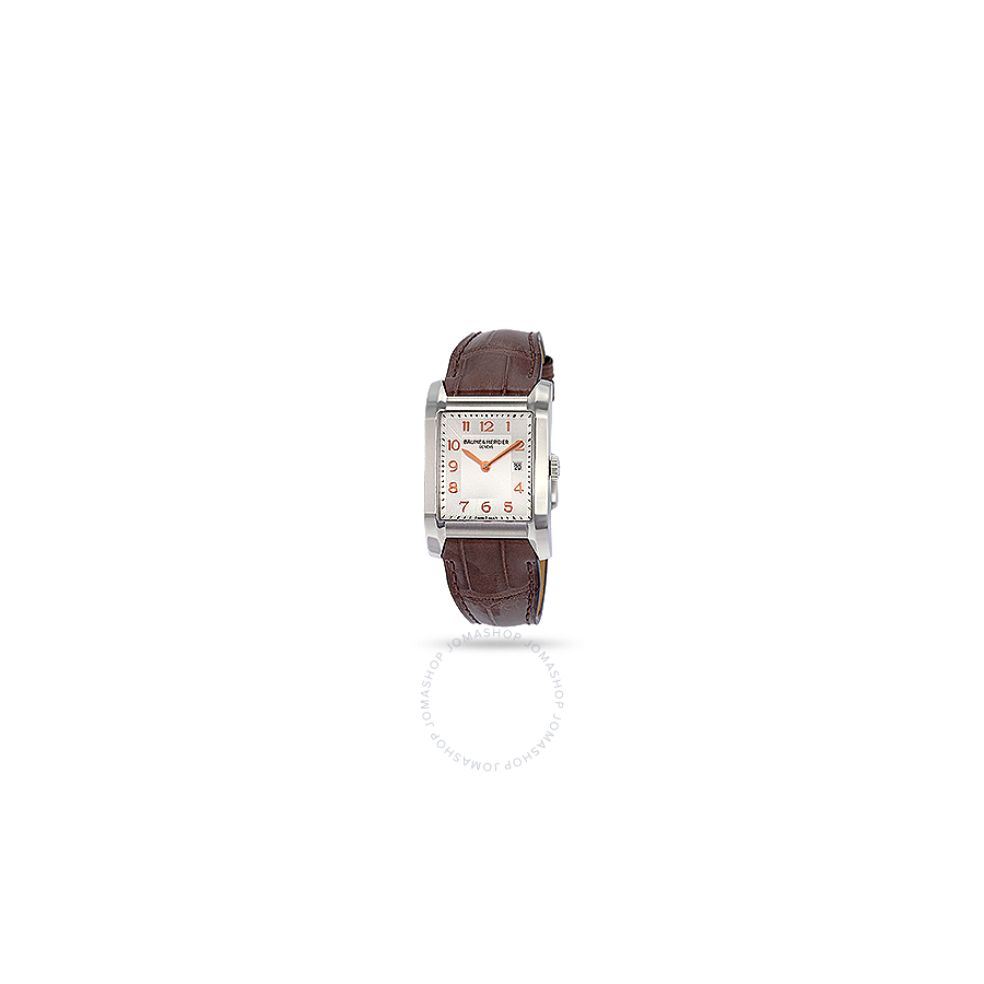 Baume and Mercier Hampton Silver Dial Brown Leather Ladies Watch 10018 Hampton Classic
