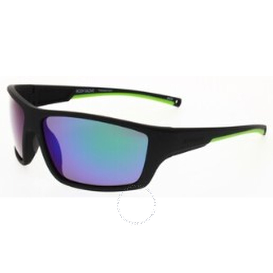 Body Glove Bgfl 25 425 Polarized Green Mirror Wrap Men's Sunglasses 10270145.cgr Blkgrn
