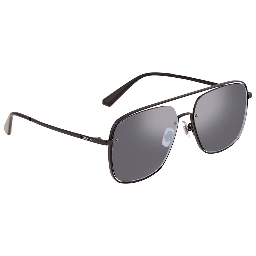 Bolon Kyle Black HD Polarized Pilot Men's Sunglasses BL7060 D11 58