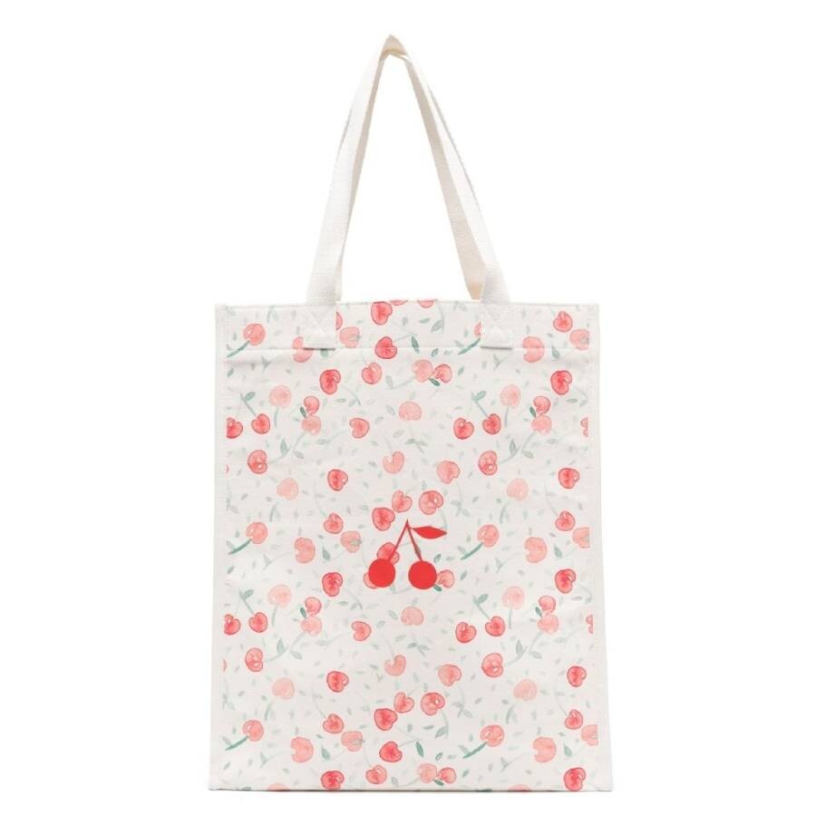 Bonpoint Cotton Bag With All-over Cherries Print In White