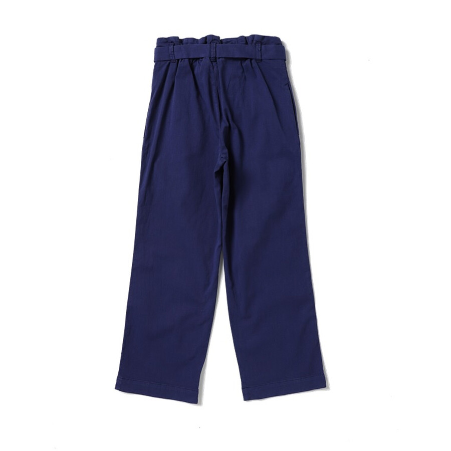 Bonpoint Paperbag-waist Cotton-blend Trousers In Blue
