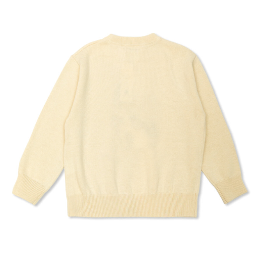 Bonpoint Girls Dog Motif Pullover Sweater In Neutral
