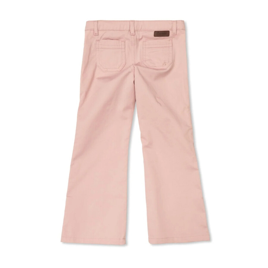 Bonpoint Girls Junon Flared Cotton Trousers In Pink