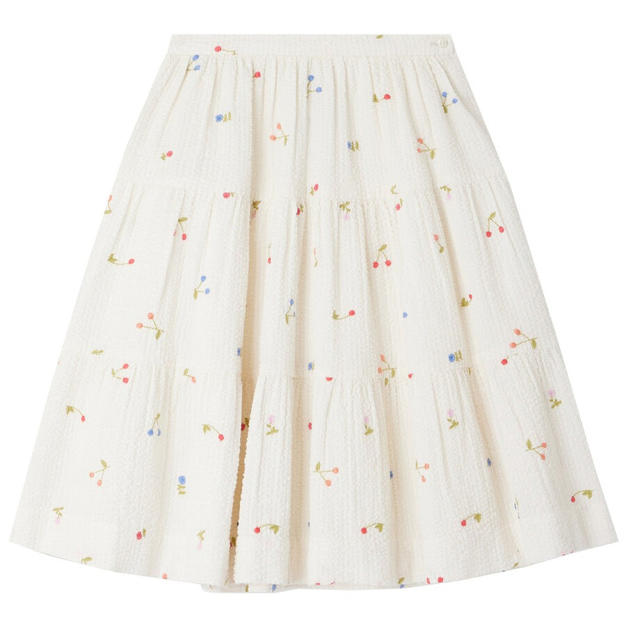 Girls Lise Cherries Cotton Midi Skirt