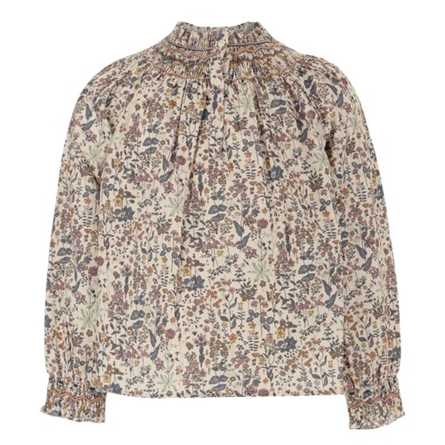 Girls Petale Smocked Liberty Fabric Blouse, Size 10Y