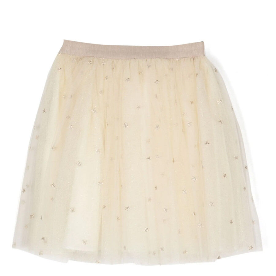 Girls Pois Star-Embroidered Tulle Skirt