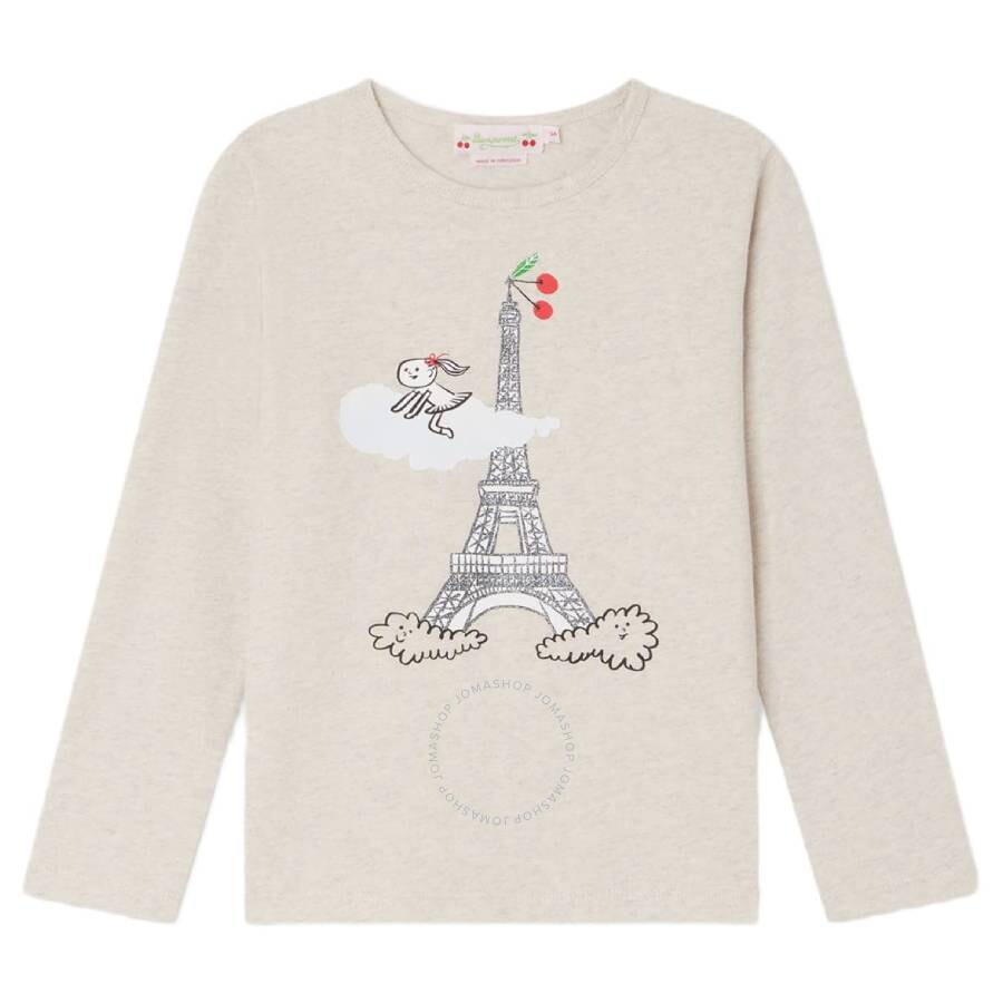 Bonpoint Kids Eiffel Tower Long Sleeve Cotton T-Shirt, Size