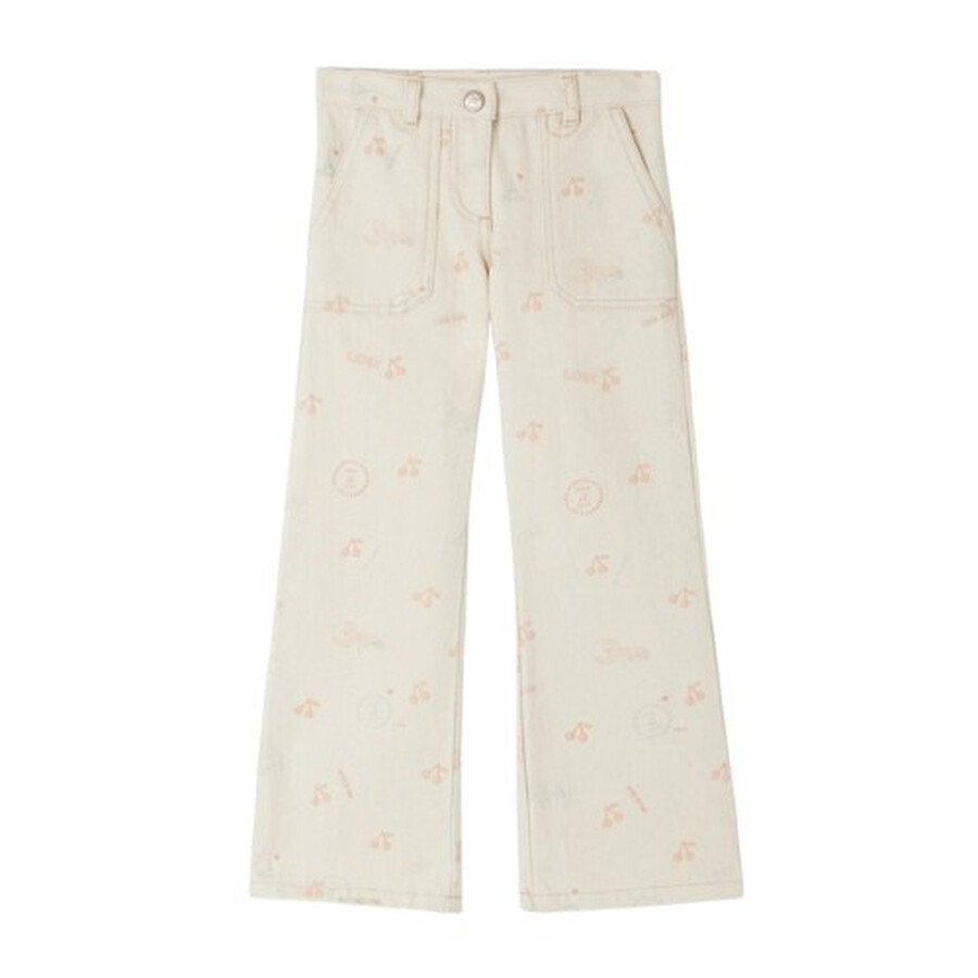 Bonpoint Kids Gretchen Denim Pants In Neutral