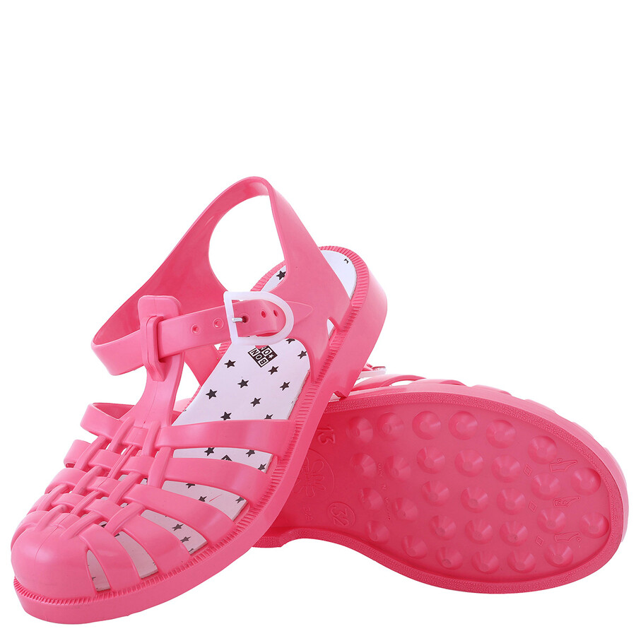 Bonton Girls Pink Loulou Jelly Caged Sandals In Pink