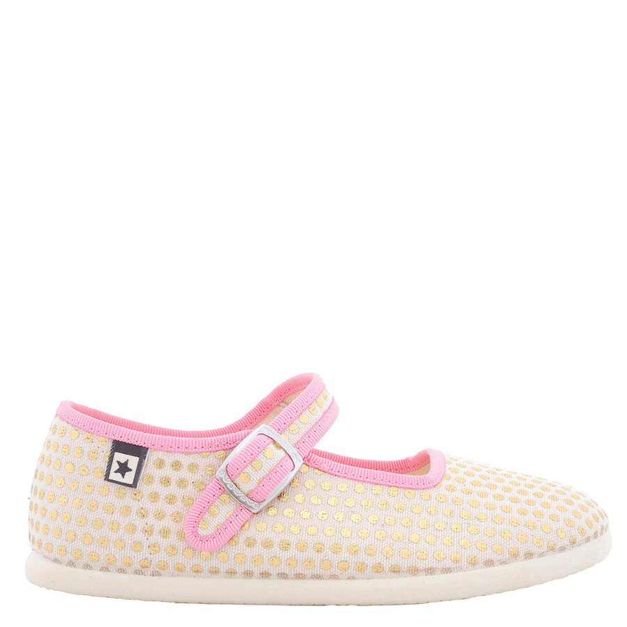 Bonton Kids Polka Dot Mary Janes In Pink