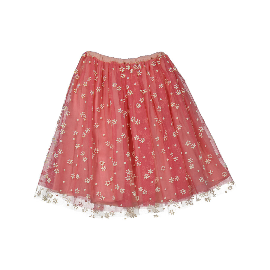 Bonton Kids Rose Bardot Tutu Tille Skirt In Pink