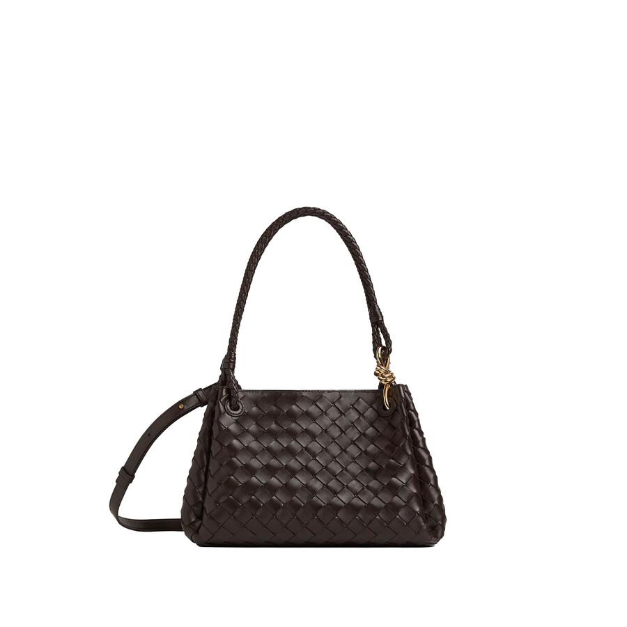 Bottega Veneta Small Parachute Intrecciato Leather Shoulder Bag In Brown