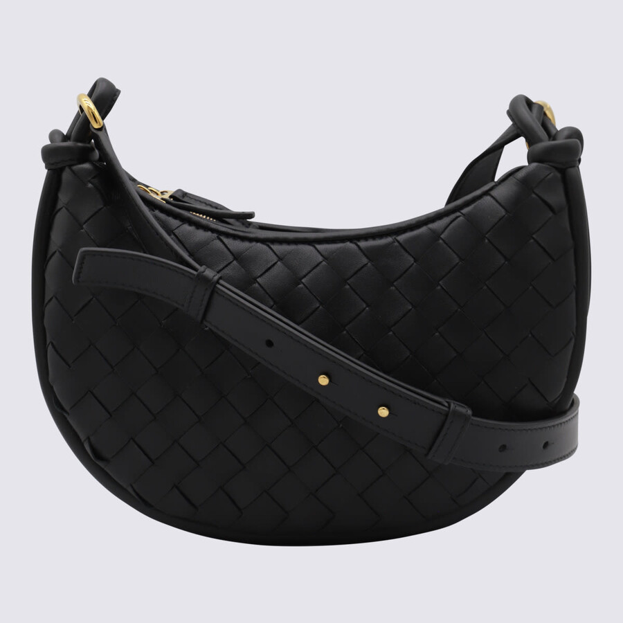 Bottega Veneta Black Leather Gemelli Messenger Bag In Black