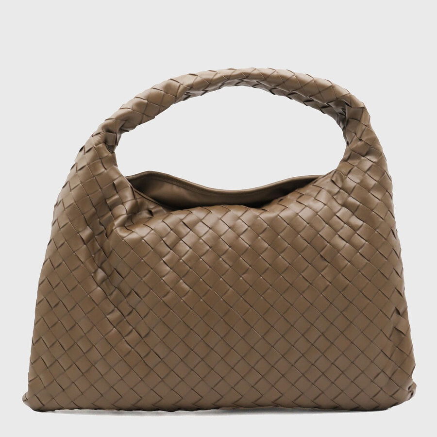 Bottega Veneta Brown Leather Hop Small Handle Bag In Yellow