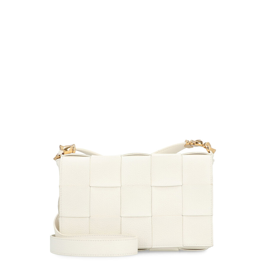 Bottega Veneta Cassette Crossbody Bag In White