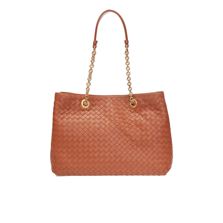 Bottega Veneta Intrecciato Leather Tote Bag - Wood 428052