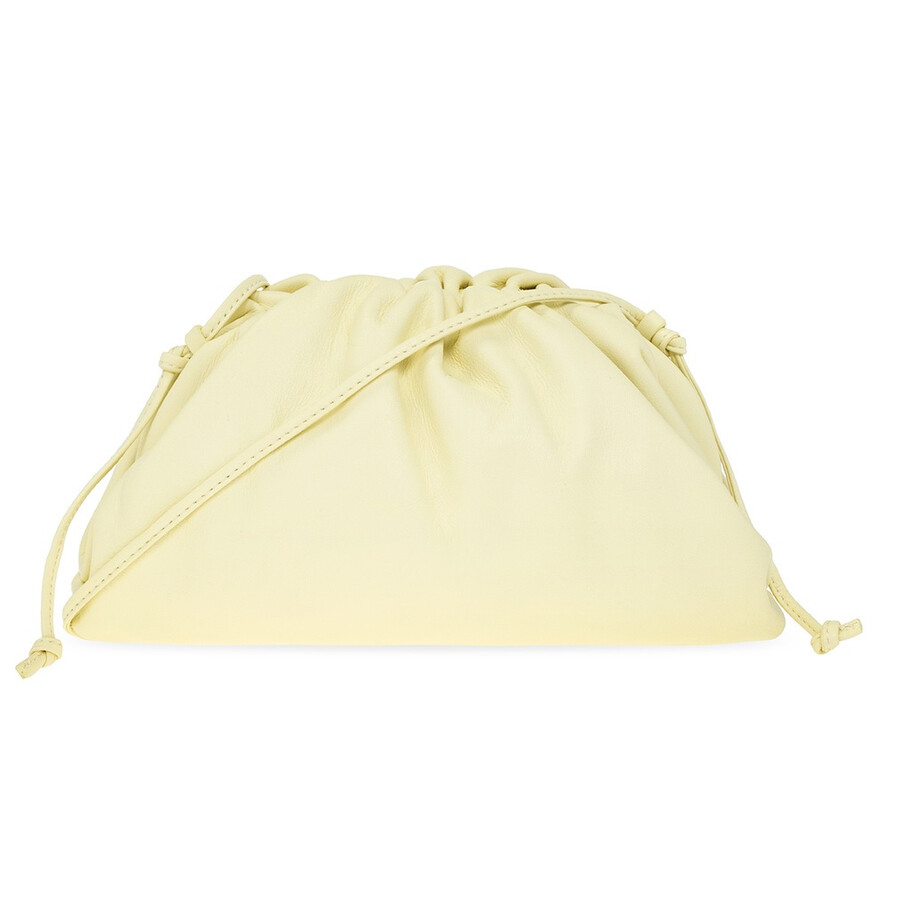 Bottega Veneta The Mini Pouch Leather Clutch Bag In Zest Washed