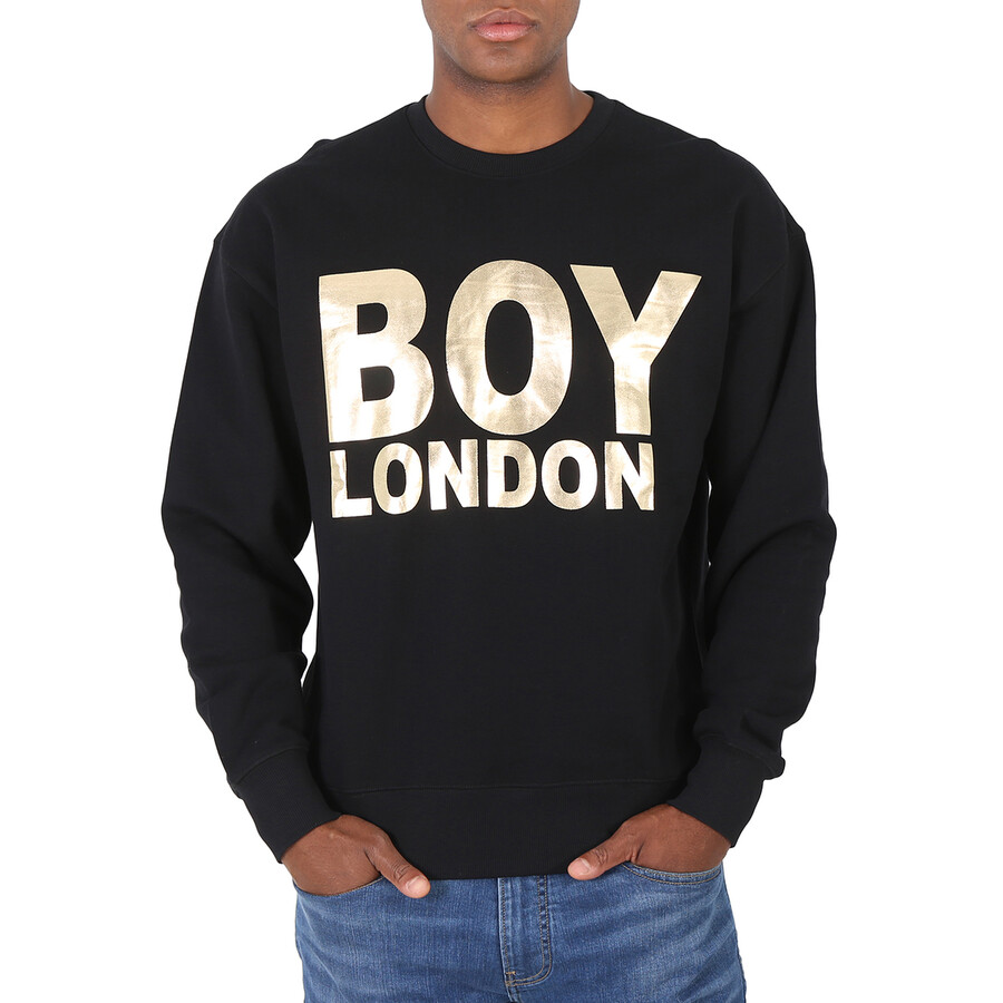 Boy London Black/Gold Reflective Cotton Sweatshirt, Size Small BOY